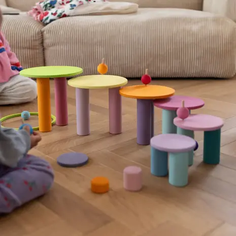 Grimm's Houten Spinners Rainbow 6 stuks Grimm's Houten Spinners Rainbow 6 stuks