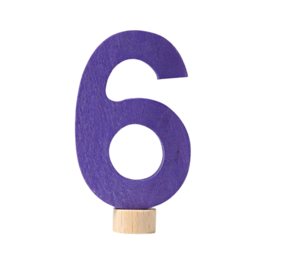 Grimm's Houten Steker Cijfer 6 Grimm's Houten Steker Cijfer 6