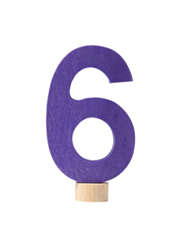 Grimm's Houten Steker Cijfer 6 Grimm's Houten Steker Cijfer 6