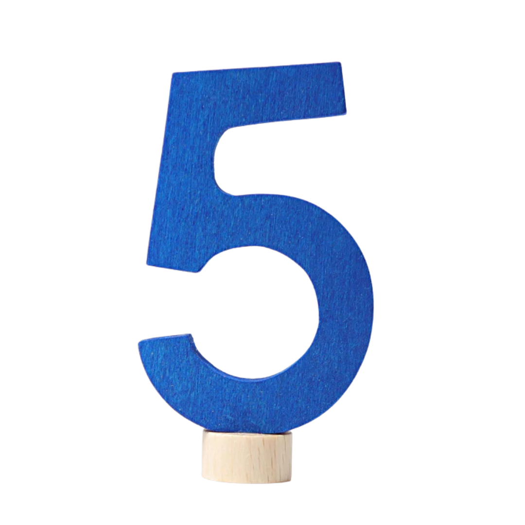 Houten Steker Cijfer 5 afbeelding