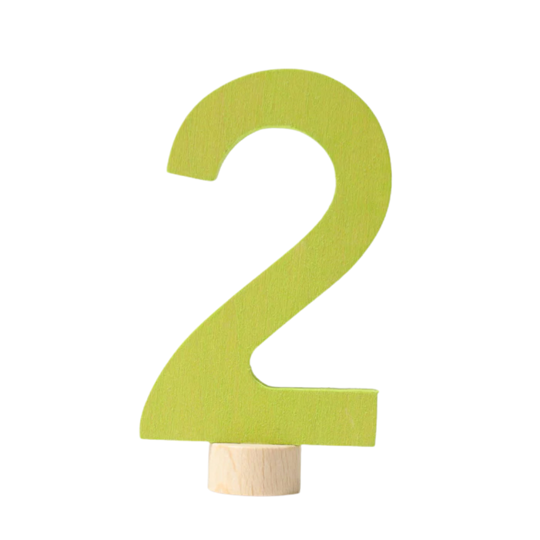 Houten Steker Cijfer 2 afbeelding