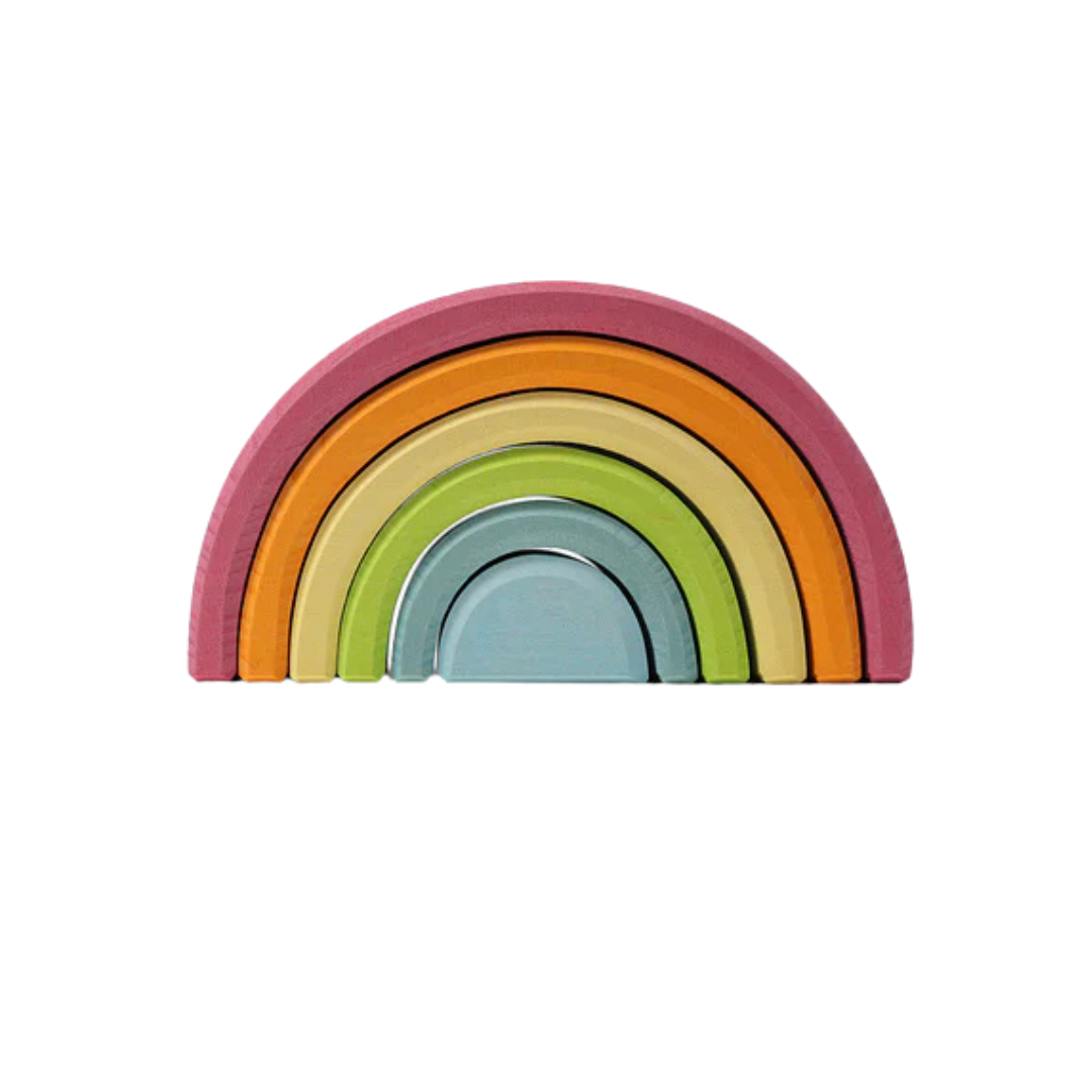Houten Regenboog Pastel afbeelding