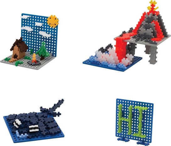 Plus-Plus Bouwplaat Blauw-Grijs (2 stuks)