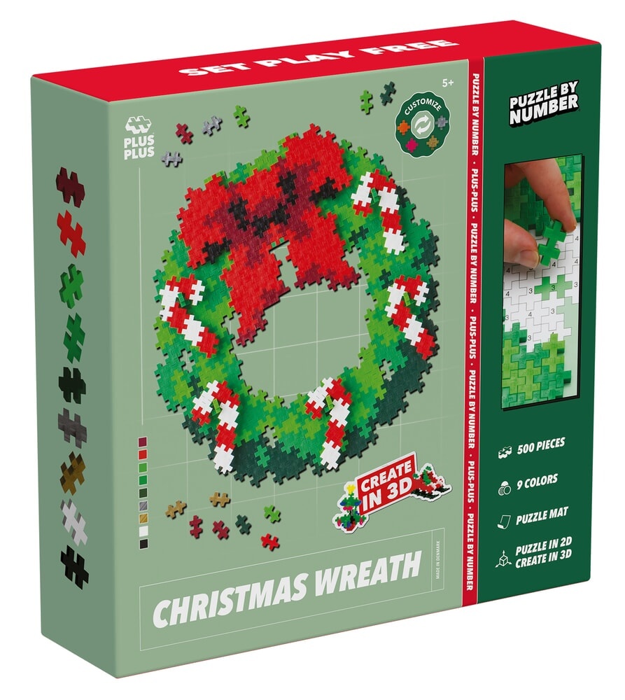 Plus Plus Puzzle by Number Christmas Wreath afbeelding