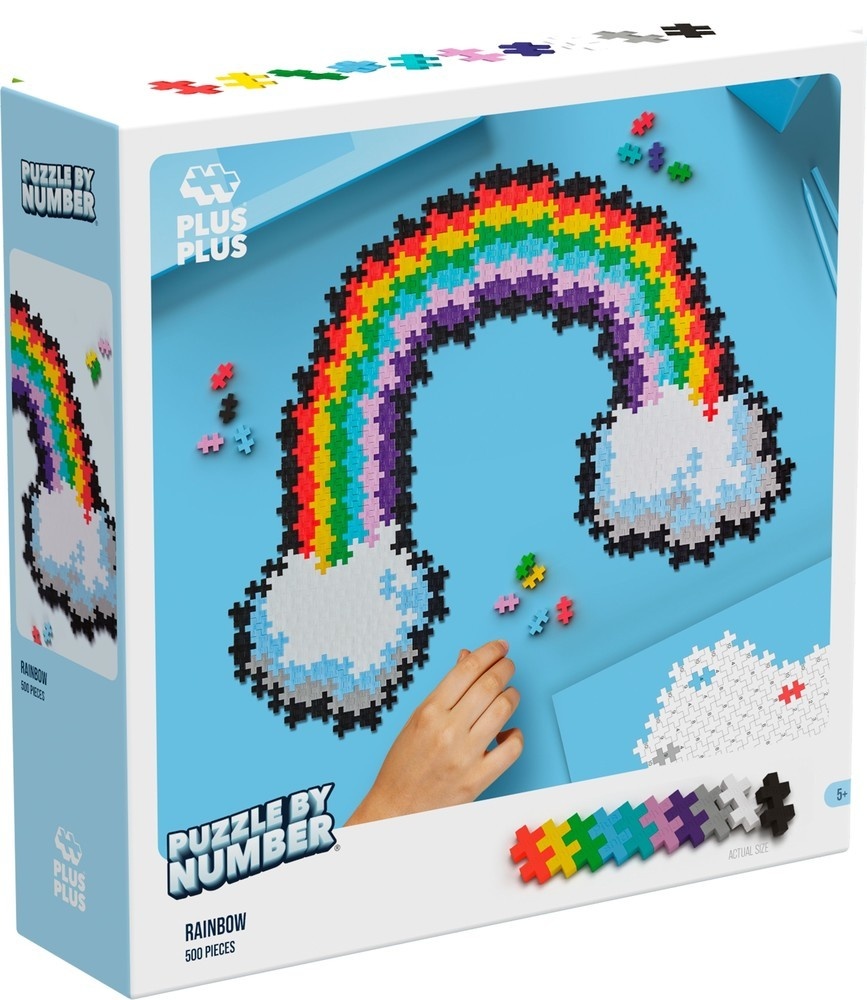Plus Plus Puzzle by Number Regenboog (500 stukjes) afbeelding