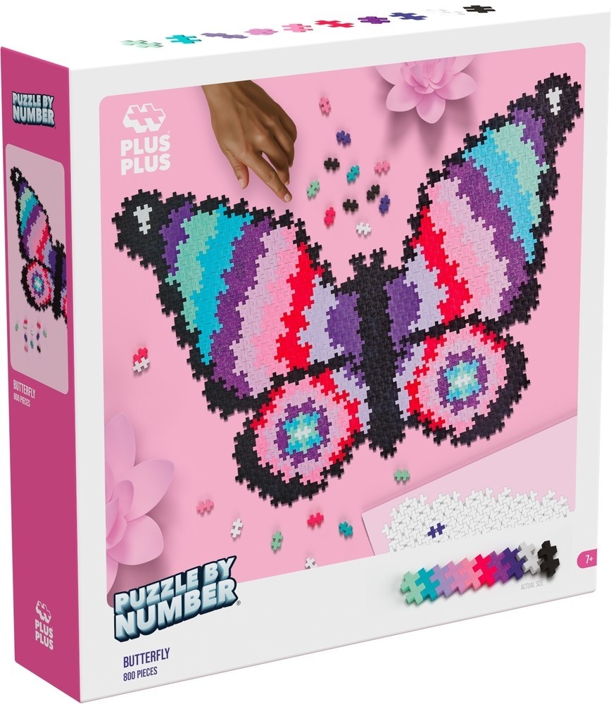 Plus Plus Puzzle by Number Vlinder (800 stukjes) afbeelding