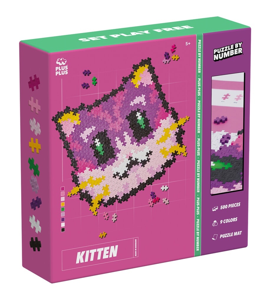Plus Plus Puzzle by Number Kat Poes (500 stukjes) afbeelding