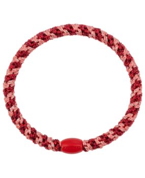 Kknekki Haarelastiekje Slim Coral Bordeaux Glitter Stripe