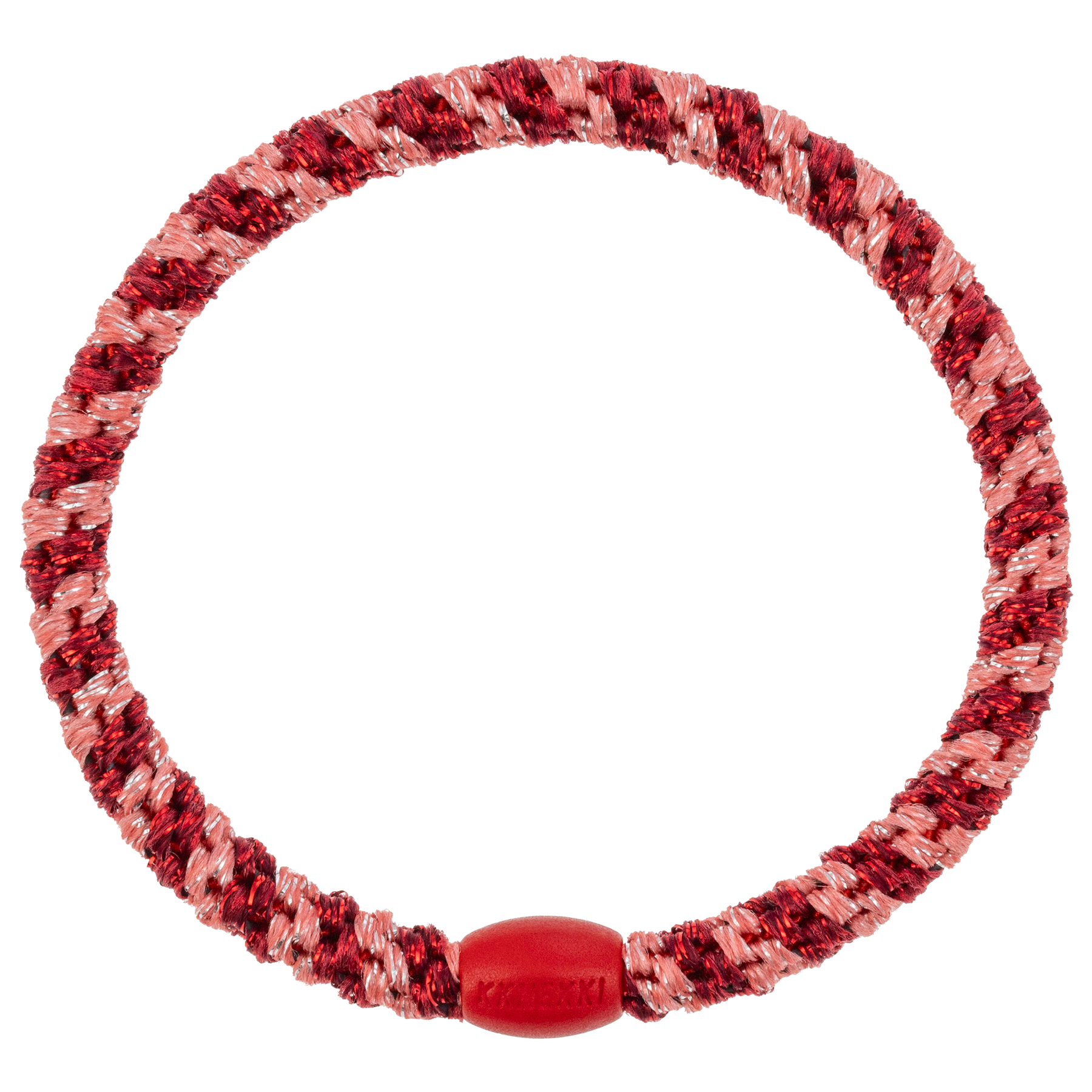 Haarelastiekje Slim Coral Bordeaux Glitter Stripe afbeelding