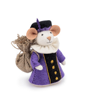 Sjaal met Verhaal Decoratie Muis Pietermuis Paars