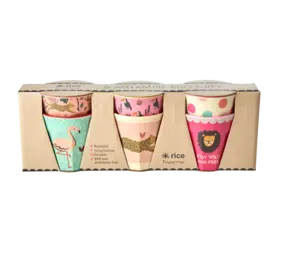 Rice Melamine Beker Jungle Small 6-pack Pink Rice Melamine Beker Jungle Small 6-pack Pink