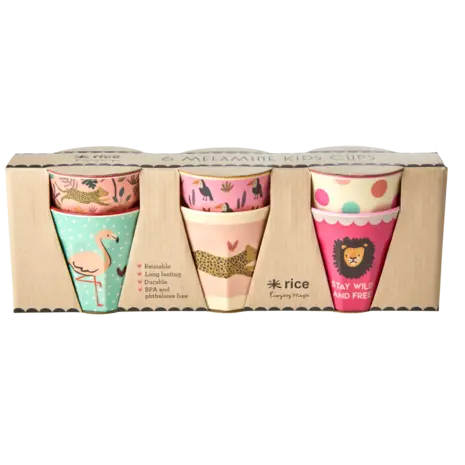 Rice Melamine Beker - Small - Jungle Pink - 6-Pack