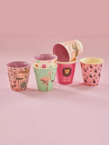 Rice Melamine Beker - Small - Jungle Pink - 6-Pack