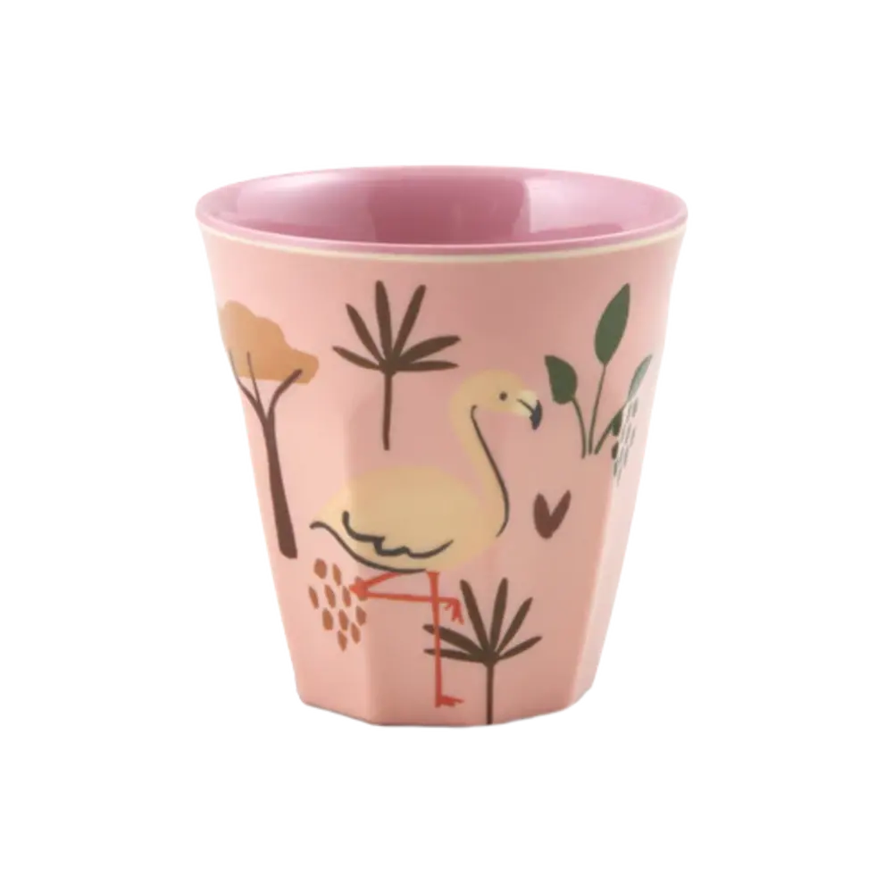Rice Melamine Beker - Small - Jungle Animal Pink