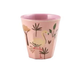 Rice Melamine Beker Jungle Animal Pink Small Rice Melamine Beker Jungle Animal Pink Small