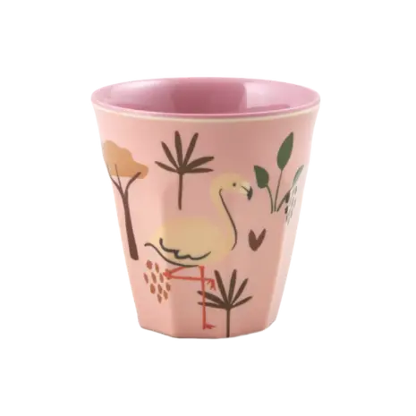 Rice Melamine Beker - Small - Jungle Animal Pink