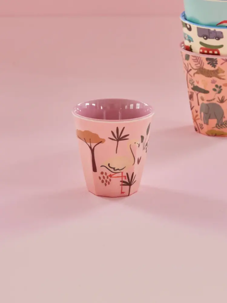 Rice Melamine Beker - Small - Jungle Animal Pink