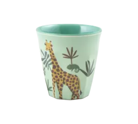 Rice Melamine Beker Jungle Animal Blue Small Rice Melamine Beker Jungle Animal Blue Small
