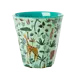 Rice Melamine Beker All Over Jungle Animals Green Rice Melamine Beker All Over Jungle Animals Green