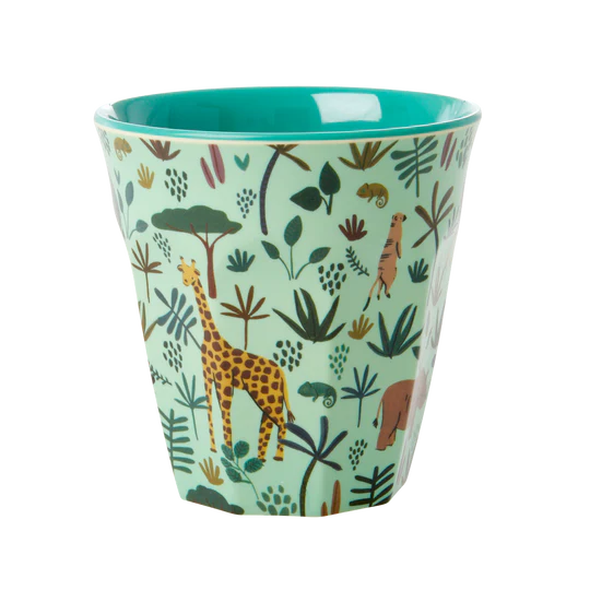 Melamine Beker All Over Jungle Animals Green afbeelding