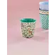 Rice Melamine Beker All Over Jungle Animals Green Rice Melamine Beker All Over Jungle Animals Green