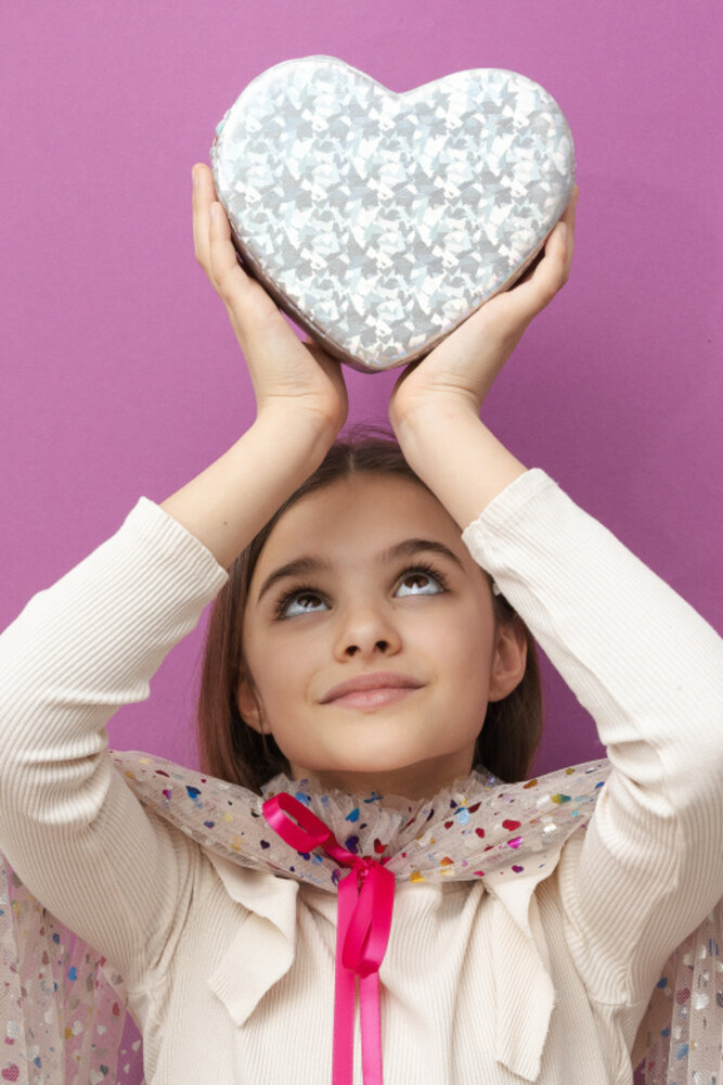 Mimi & Lula Tasje Mega Sparkle Heart Pink Mimi & Lula Tasje Mega Sparkle Heart Pink