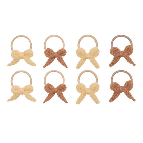Mimi & Lula Haarelastiekjes Mini Granny Knitted Bow Neutral