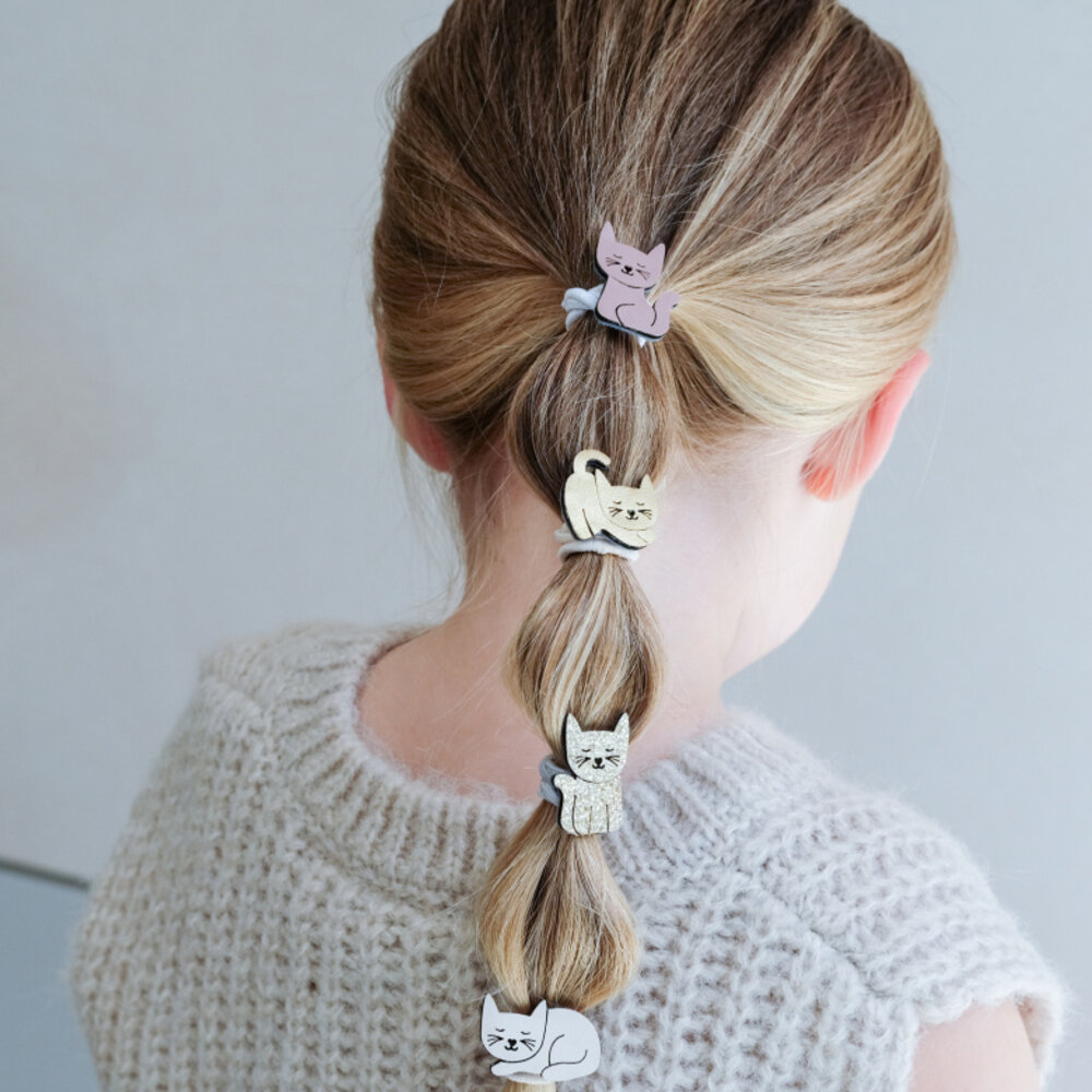 Mimi & Lula Haarelastiekjes Kitty Cat Pink