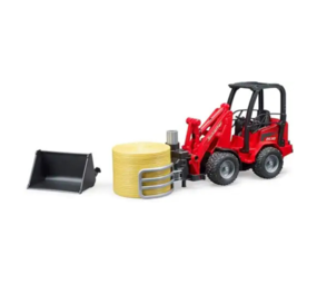 Bruder Schäffer Compactlader 2630 met hooibalengrijper Bruder Schäffer Compactlader 2630 met hooibalengrijper