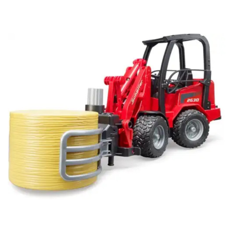 Bruder Schäffer Compactlader 2630 met hooibalengrijper Bruder Schäffer Compactlader 2630 met hooibalengrijper