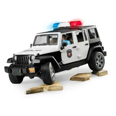 Bruder Jeep Wrangler Unlimited Rubicon politieauto met agent Bruder Jeep Wrangler Unlimited Rubicon politieauto met agent