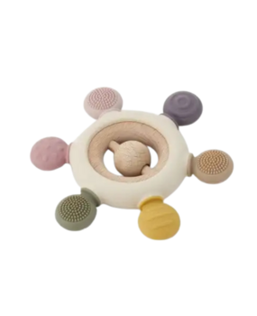 TickiT Silisoft Rammelaar Bijtspeelgoed (Aarde Kleuren)