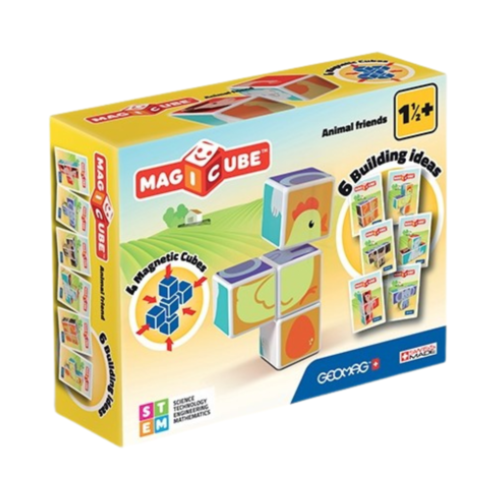Geomag Magicube Animal Friends & Cards 7-delig Geomag Magicube Animal Friends & Cards 7-delig