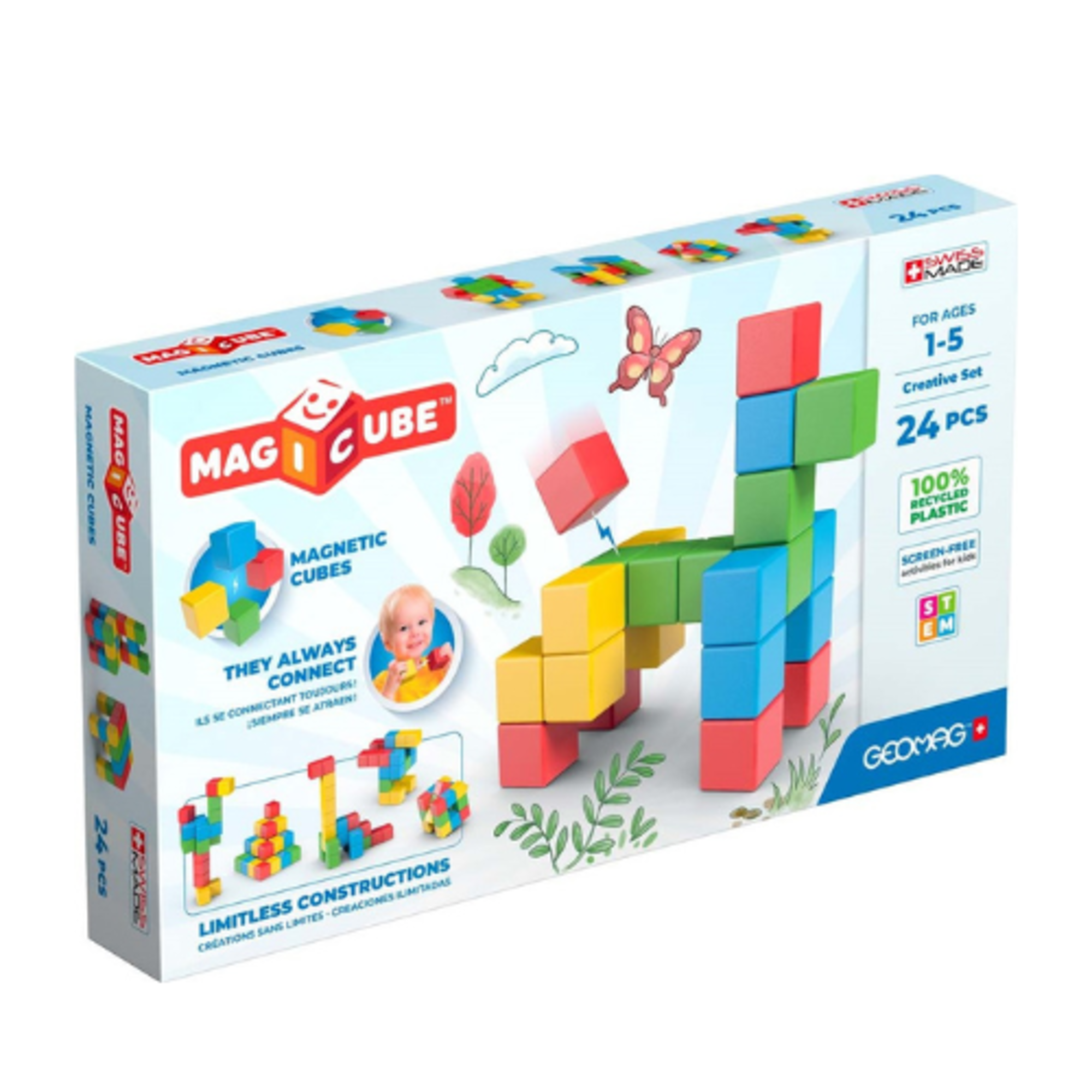 Magicube Custom Level Geomag Magicube Creative Set 24-delig - Lazy Lama Kids Conceptstore