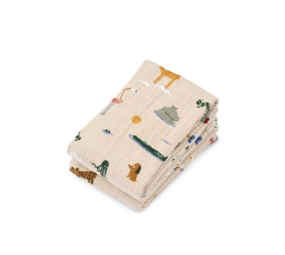 Liewood Hydrofiele Doek Lewis Around the World Sandy 2-Pack Liewood Hydrofiele Doek Lewis Around the World Sandy 2-Pack