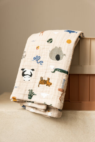 Liewood Hydrofiele Doek Lewis Around the World Sandy 2-Pack Liewood Hydrofiele Doek Lewis Around the World Sandy 2-Pack