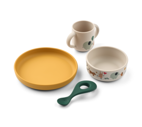 Liewood Vivi Siliconen Servies Set Around the World Sandy