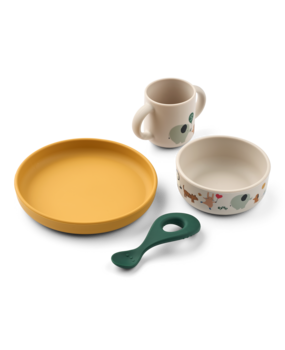 Liewood Vivi Siliconen Servies Set Around the World Sandy