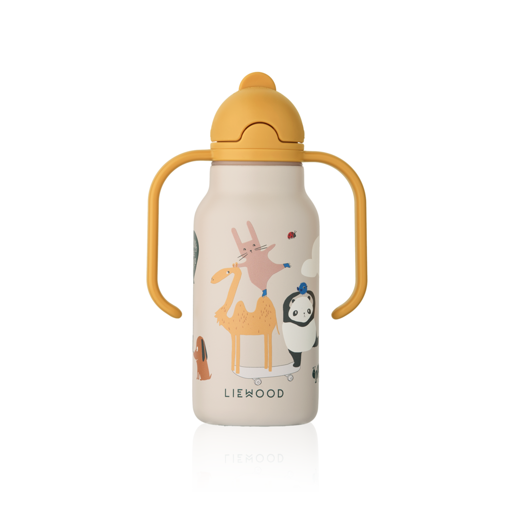 Liewood Drinkfles Kimmie Water Bottle 250 ml Around the World Sandy Liewood Drinkfles Kimmie Water Bottle 250 ml Around the World Sandy