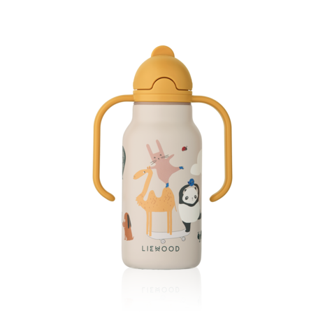 Liewood Drinkfles Kimmie Water Bottle 250 ml Around the World Sandy Liewood Drinkfles Kimmie Water Bottle 250 ml Around the World Sandy