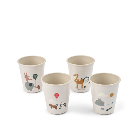 Liewood Drinkbekers Lana Around the World Sandy 4-Pack Liewood Drinkbekers Lana Around the World Sandy 4-Pack