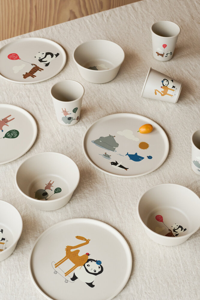 Liewood Drinkbekers Lana Around the World Sandy 4-Pack Liewood Drinkbekers Lana Around the World Sandy 4-Pack