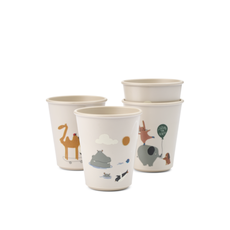 Liewood Drinkbekers Lana Around the World Sandy 4-Pack Liewood Drinkbekers Lana Around the World Sandy 4-Pack