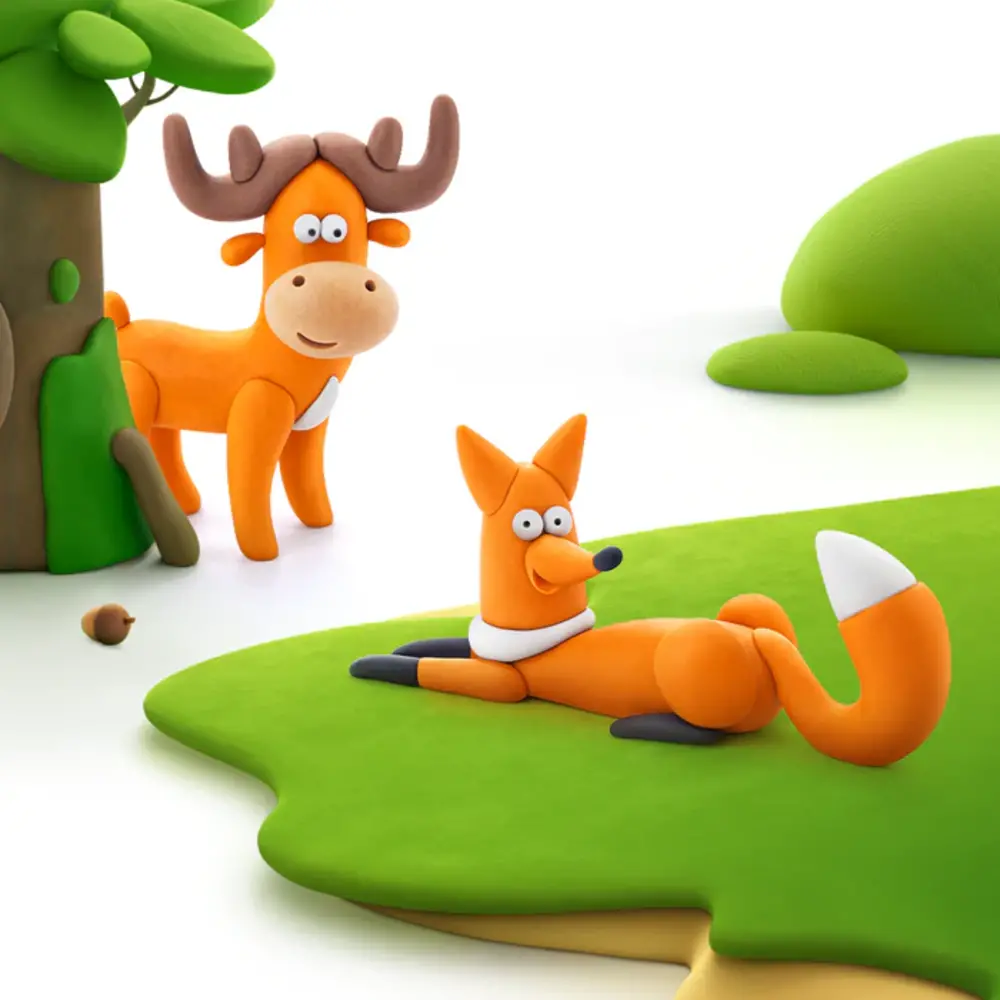 Hey Clay Interactieve Boetseerklei Fox (3 kleuren) Hey Clay Interactieve Boetseerklei Fox (3 kleuren)