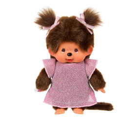Monchhichi Meisje in Roze Glitterjurk Monchhichi Meisje in Roze Glitterjurk