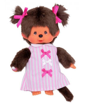 Monchhichi Meisje Pink Ribbon Dress