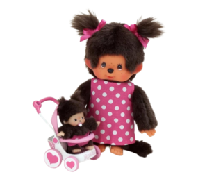 Monchhichi Mothercare met Wandelwagen Monchhichi Mothercare met Wandelwagen