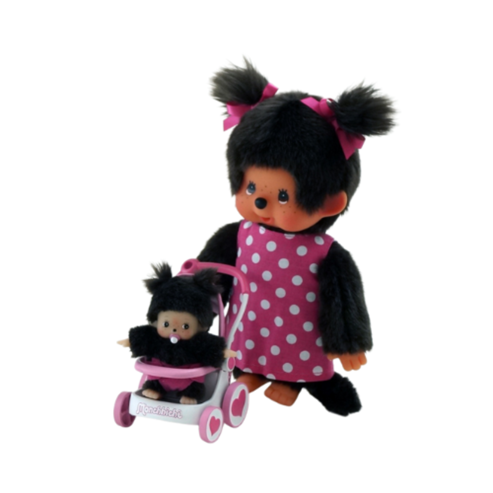 Monchhichi Mothercare met Wandelwagen Monchhichi Mothercare met Wandelwagen