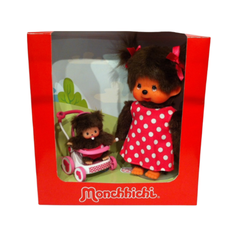 Monchhichi Mothercare met Wandelwagen Monchhichi Mothercare met Wandelwagen