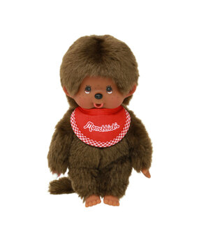 Monchhichi Jongen Bruin met Slab Rood